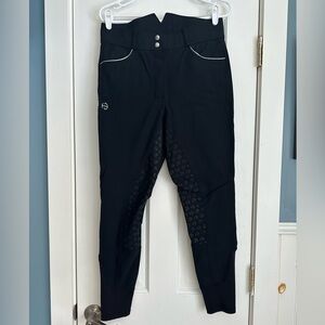 Halter Ego Perfection 2.0 Black/Silver high waisted full seat breeches